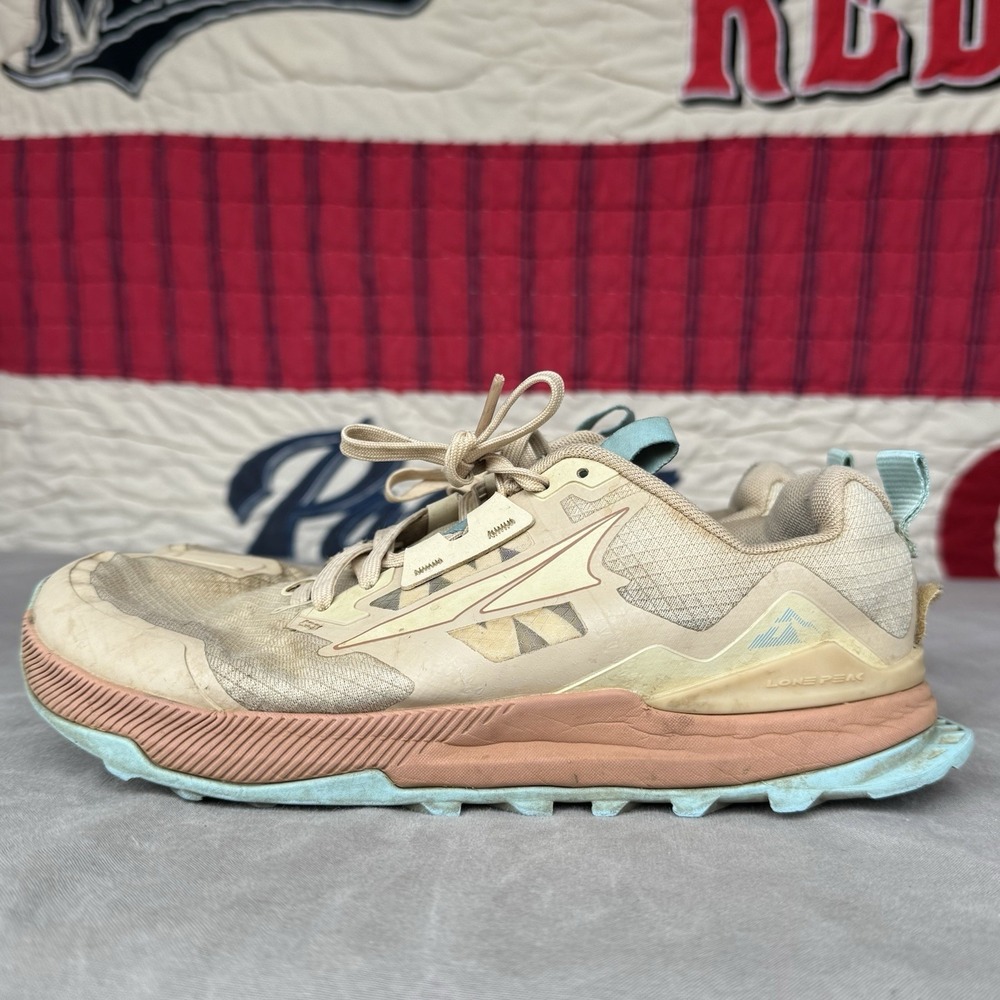 Size 7 - Altra Lone Peak 7 Peach Teal Outdoor Hiking All Weather Shoes Women's